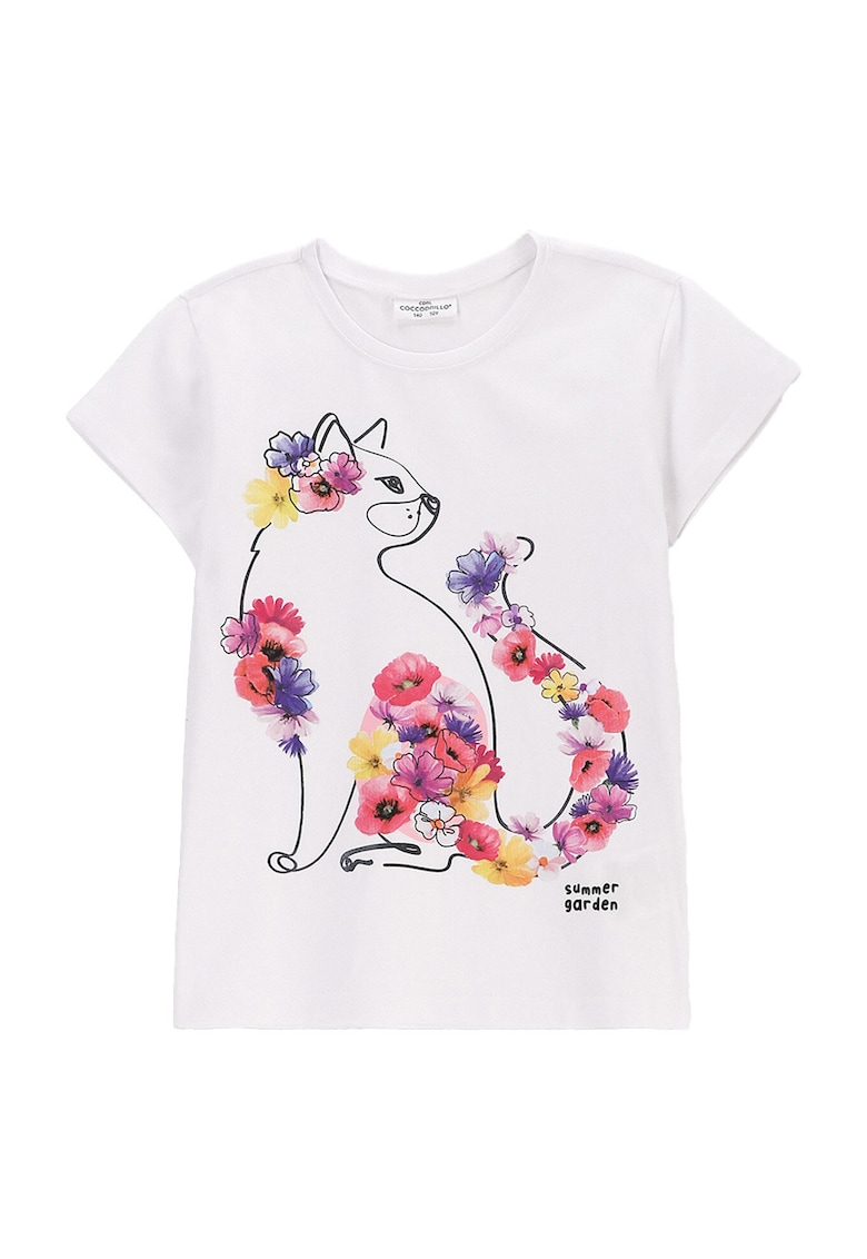 Tricou fete  WC5143219VGD - Bumbac/Elastan - Alb