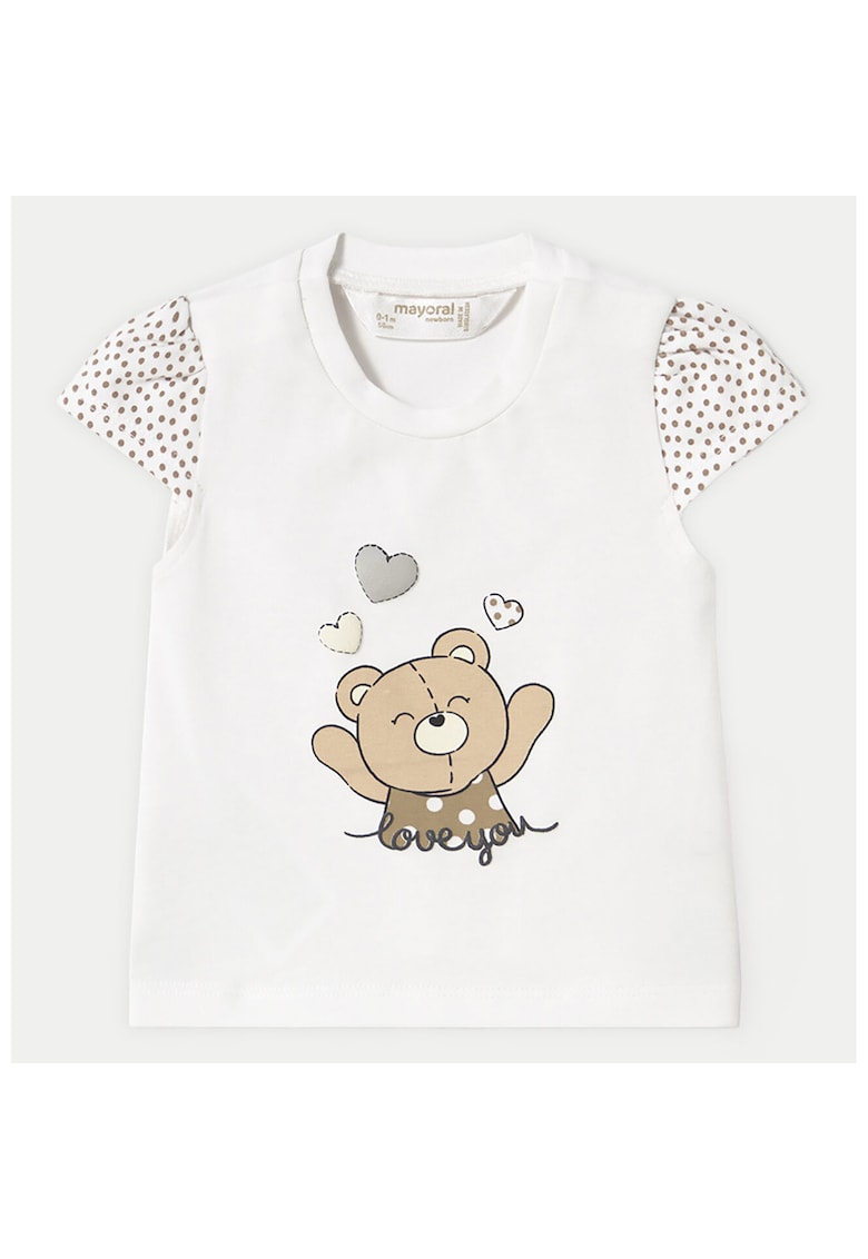 Tricou fete  1070 - Bumbac/Elastan - Alb