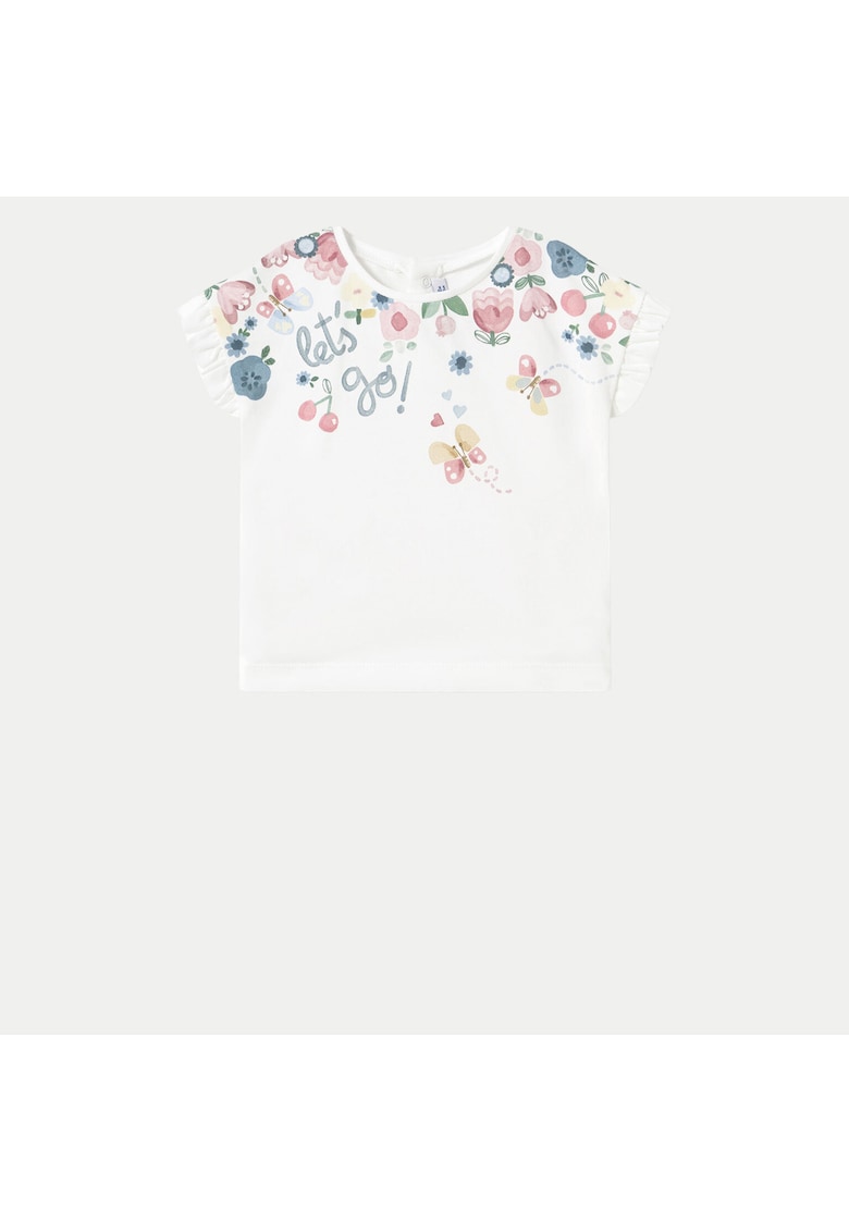 Tricou fete 1048 - Bumbac/Elastan - 4 ani - Alb