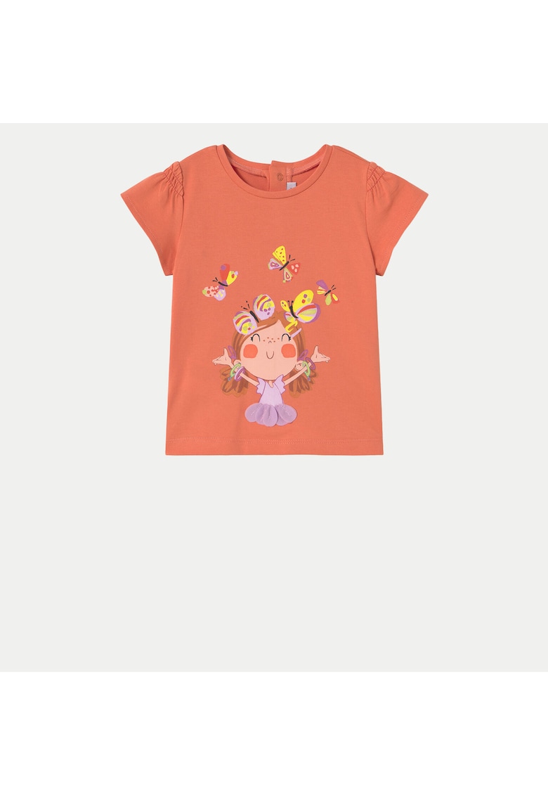 Tricou fete 1049 - Bumbac/Elastan - Portocaliu - Portocaliu