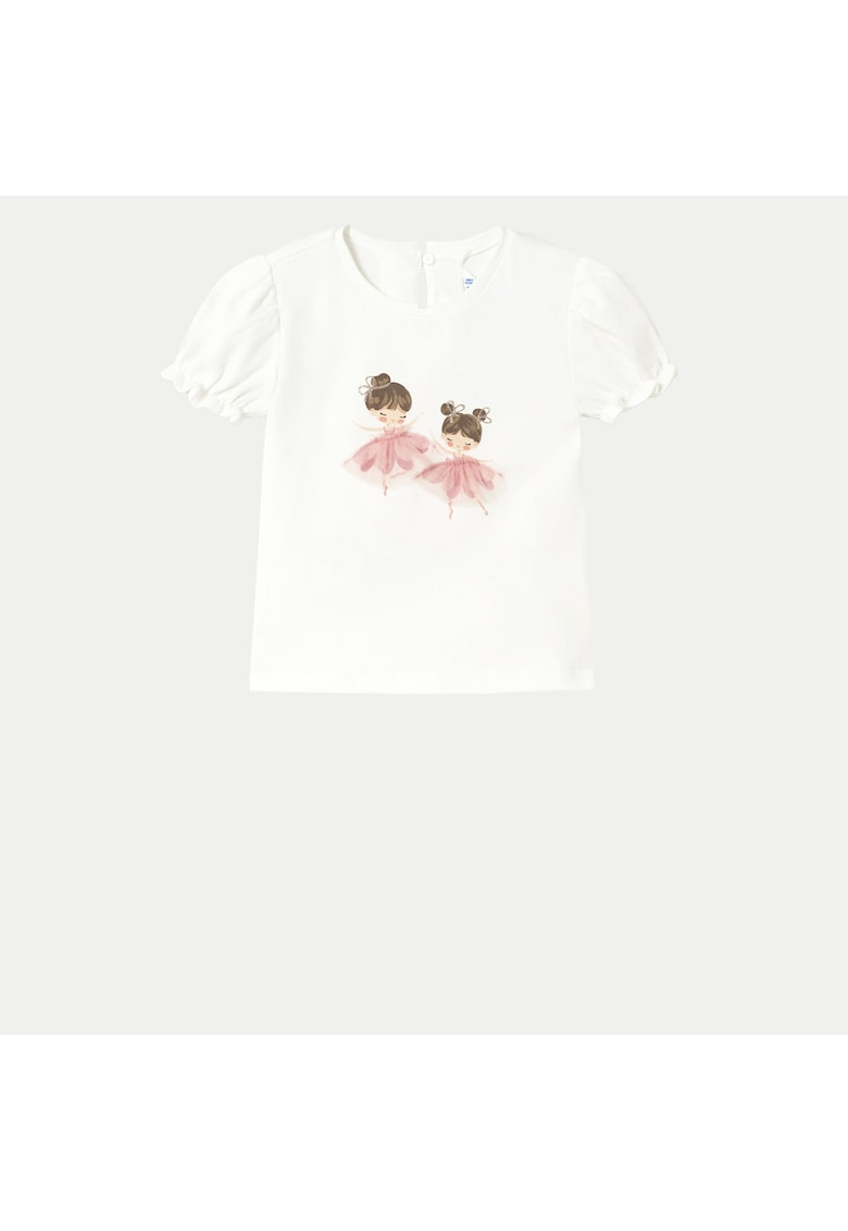 Tricou fete 1041 - Bumbac/Elastan - Ecru - Ecru