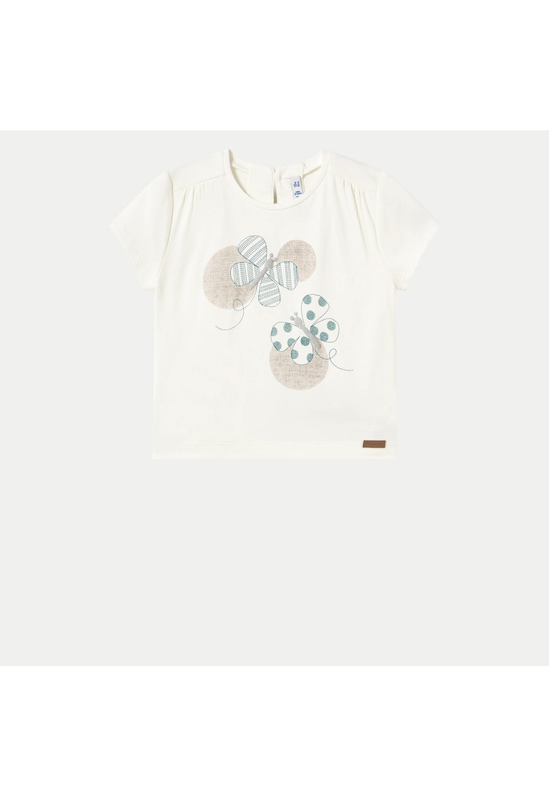 Tricou fete 1043 - Bumbac/Elastan - Ecru - Ecru
