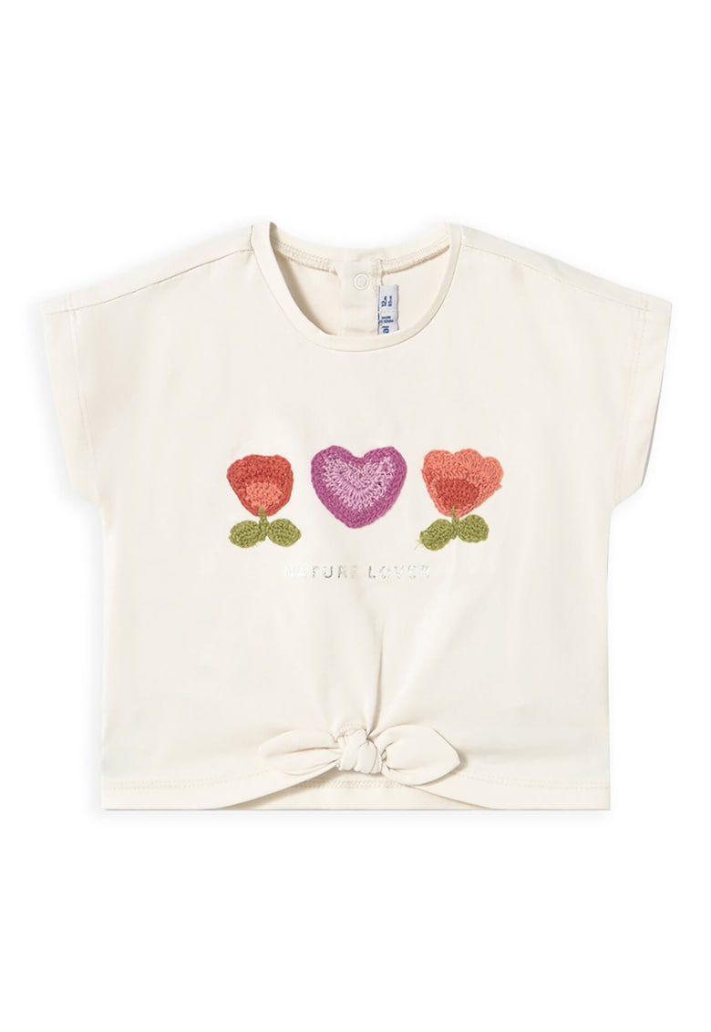Tricou fete 1046 - Bumbac/Elastan - 4 ani - Bej