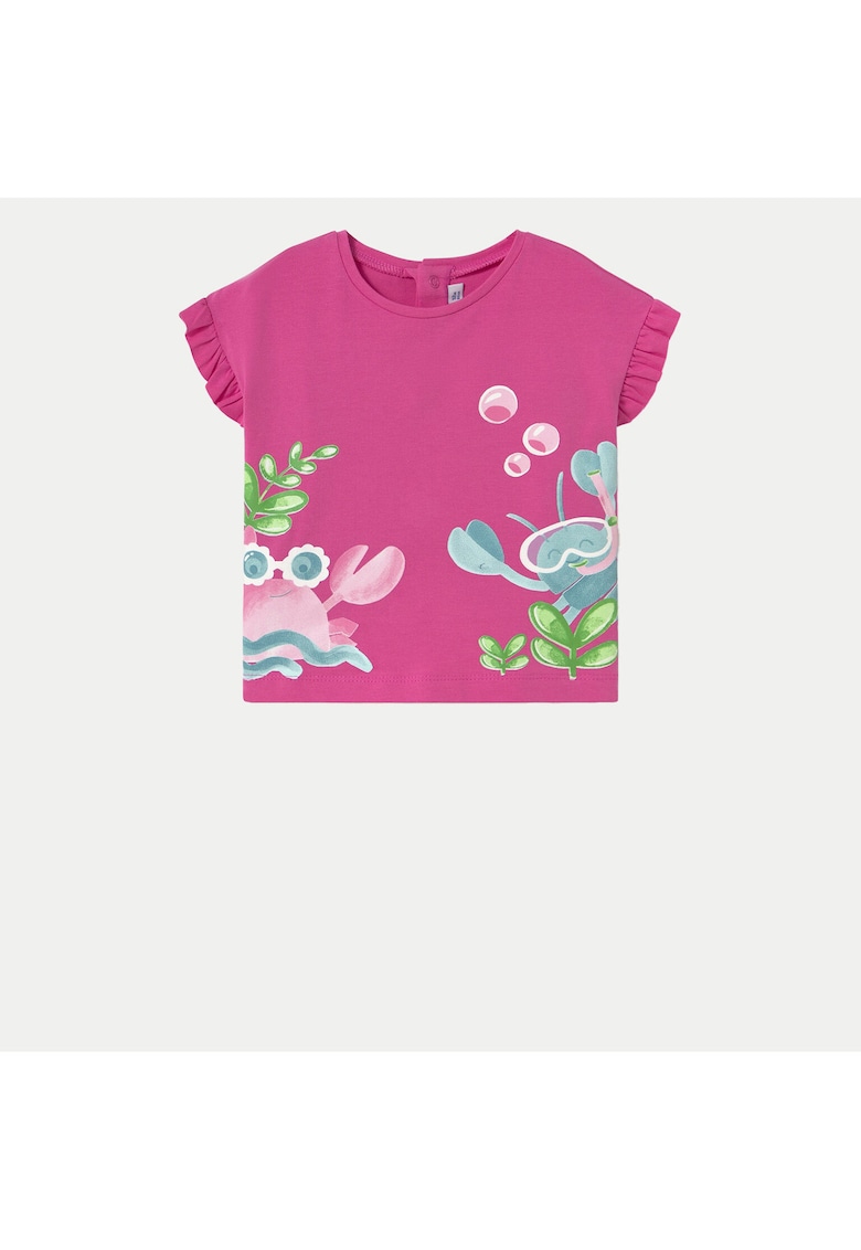 Tricou fete 1048 - Bumbac/Elastan - Roz - Roz