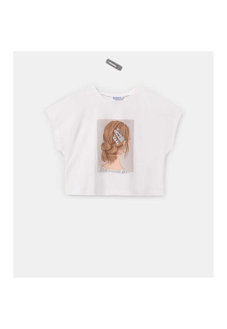 Tricou fete 6021 - Bumbac - Ecru - Ecru