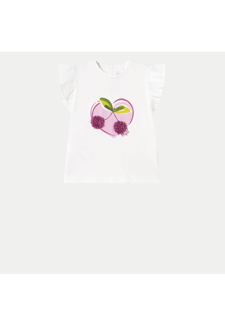 Tricou fete 1042 - Bumbac/Elastan - 4 ani - Alb