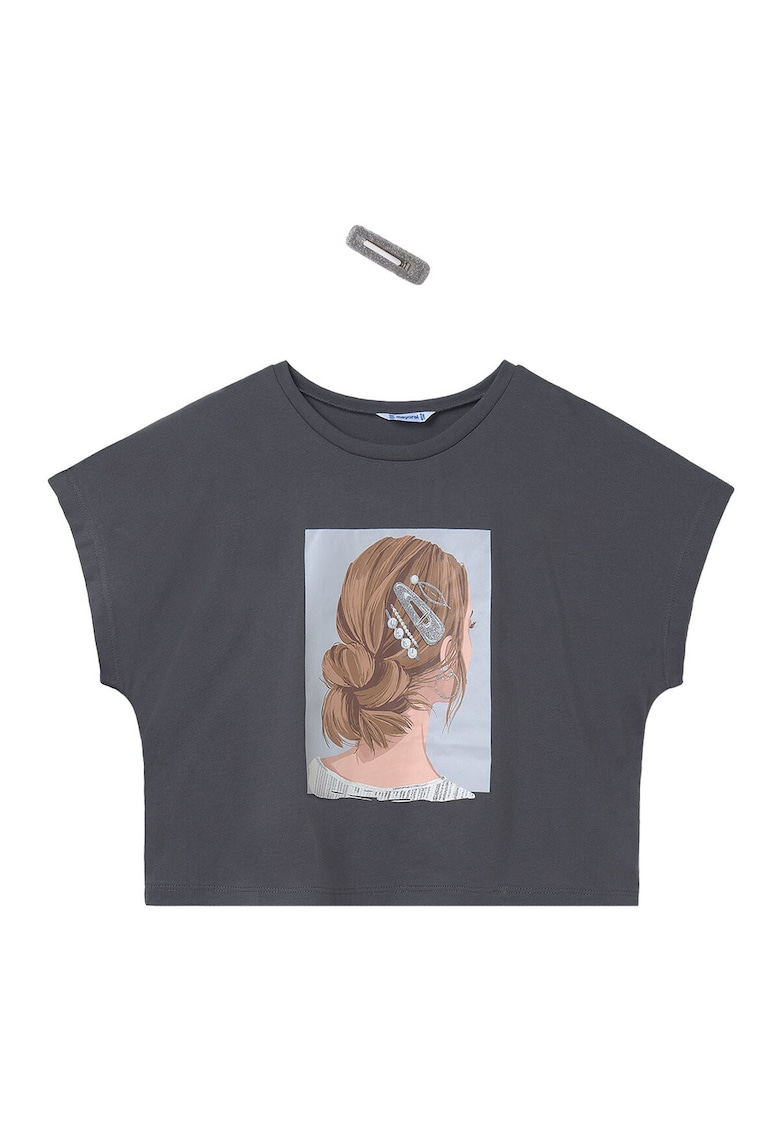 Tricou fete 6021 - Bumbac - Gri - Gri
