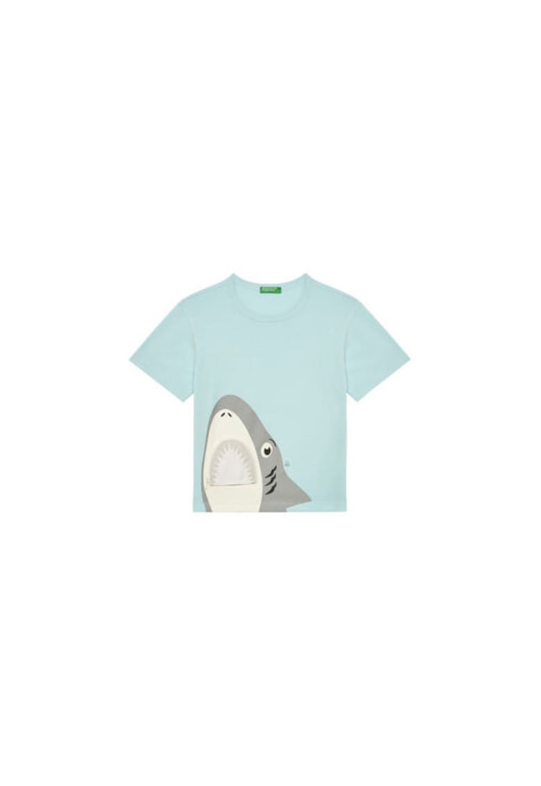 Tricou pentru baieti 3I1XG10JL - Bumbac organic - Albastru - Albastru