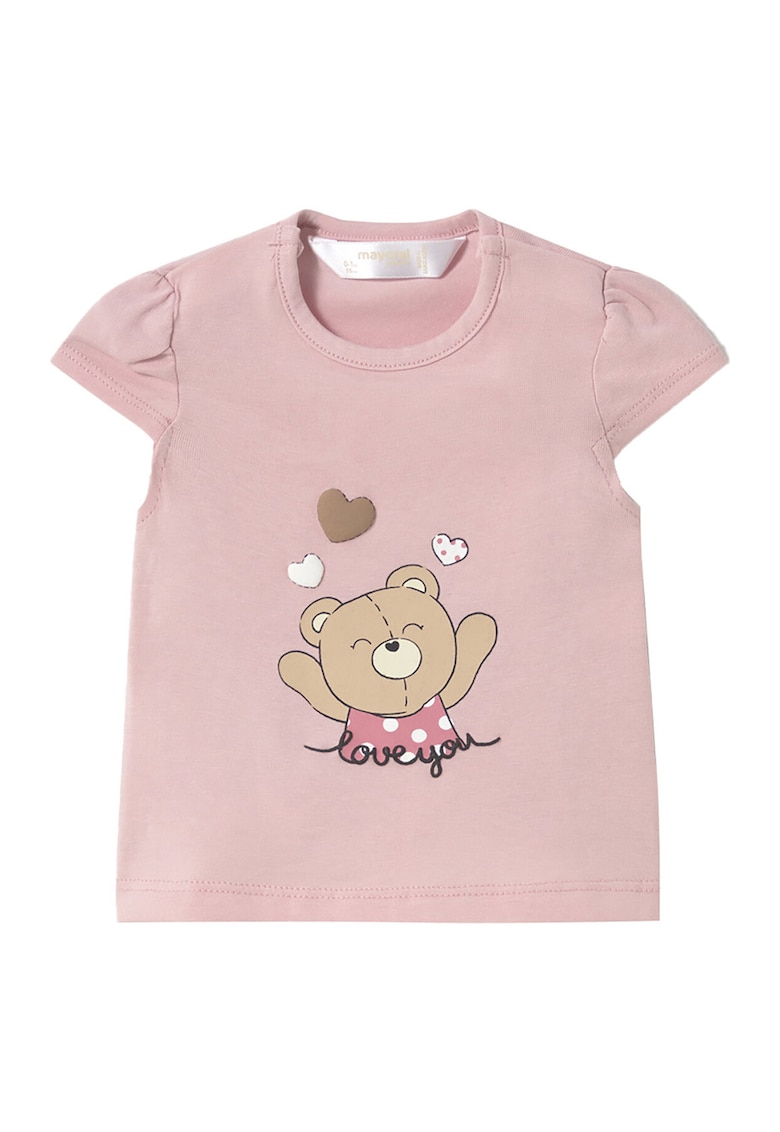 Tricou fete  1070 - Bumbac/Elastan - Roz
