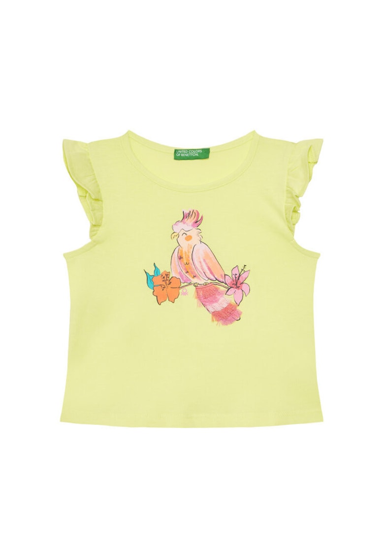 Tricou fete 3I1XG10JK - Bumbac - Galben - Galben
