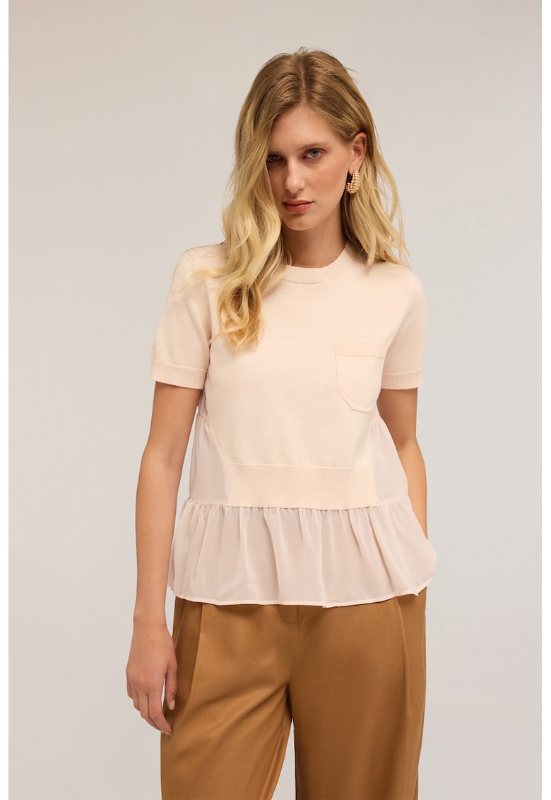 Bluza cu maneci scurte si aspect 2in1