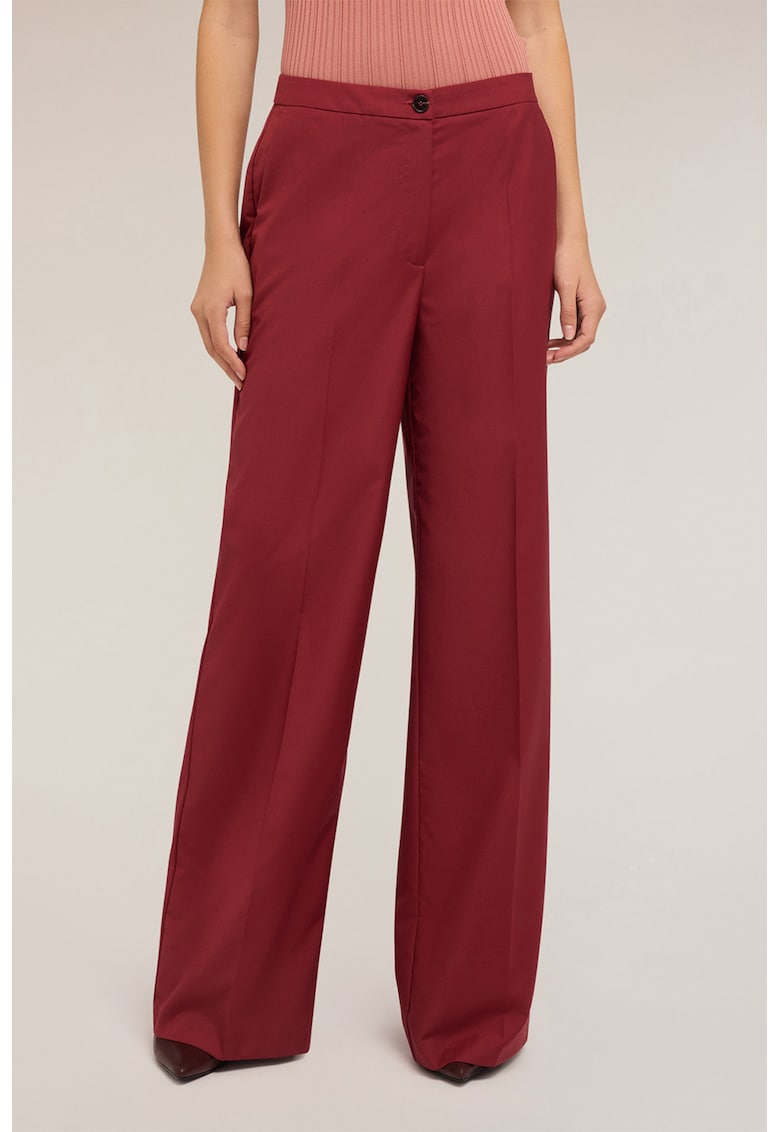 Pantaloni cu croiala dreapta si buzunare oblice