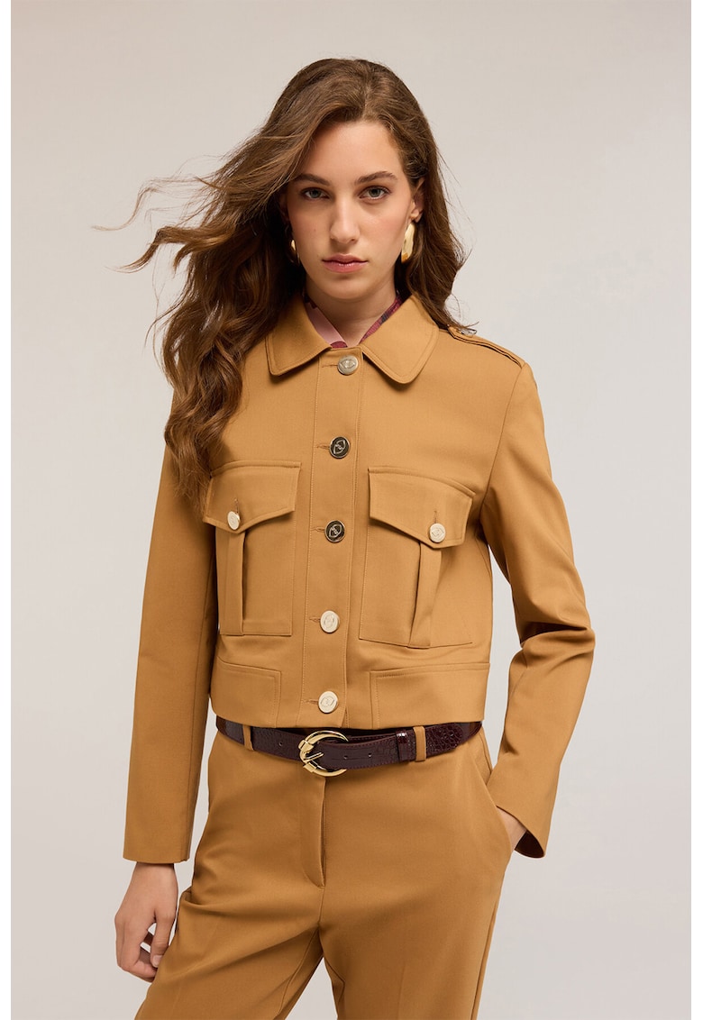 Jacheta crop caramel