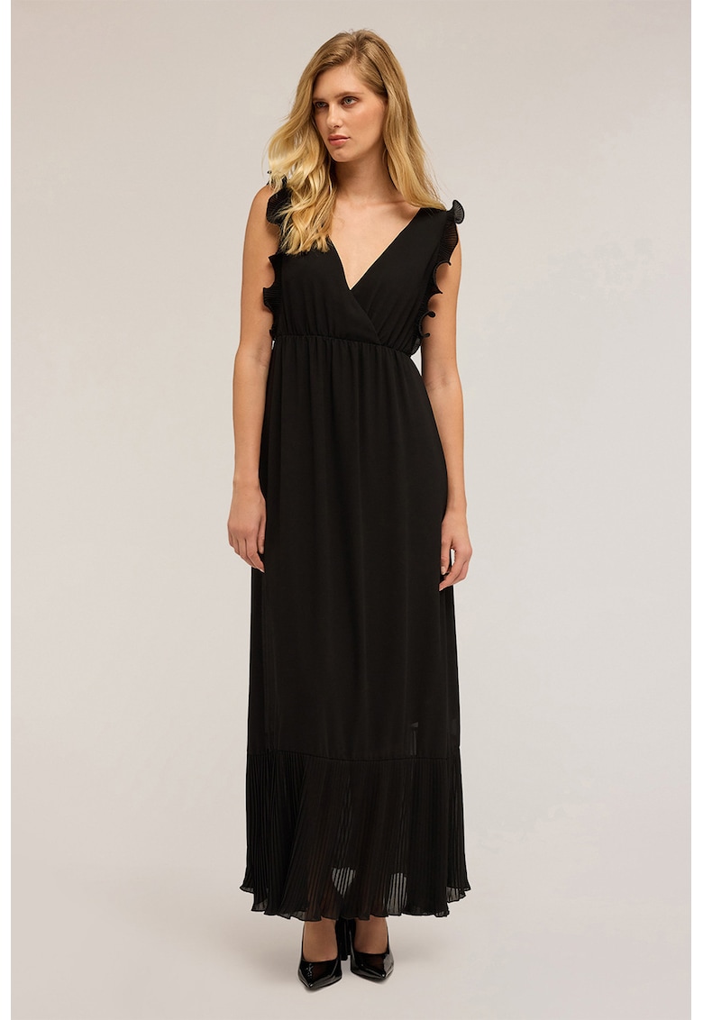 Rochie maxi fara maneci cu decolteu in V