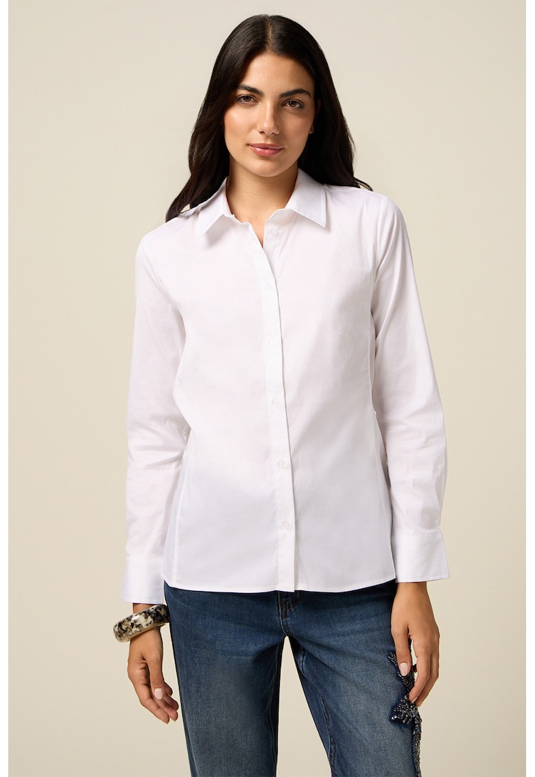 Camasa din amestec de bumbac cu model uni