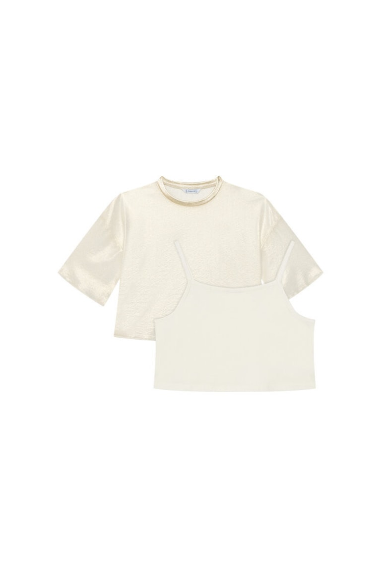 Bluza fete 6149 - Poliester/Elastan - Bej - Bej