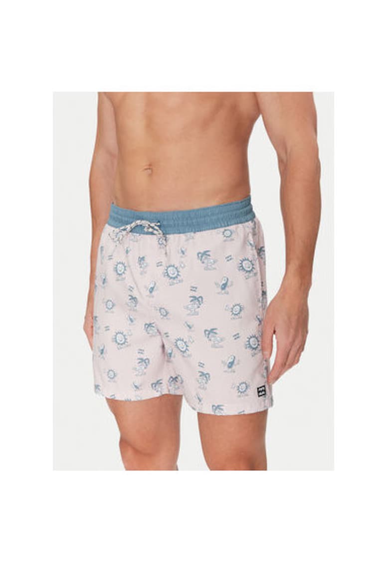 Pantaloni scurti de baie barbati  EBYJV00144 - Poliester reciclat - Roz