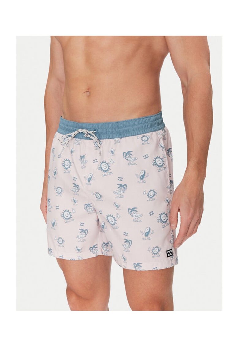 Pantaloni scurti de baie barbati EBYJV00144 - Poliester reciclat - Roz - Roz