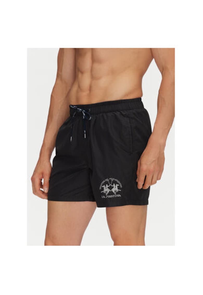 Pantaloni scurti de baie barbati PL115 - Poliester - Negru