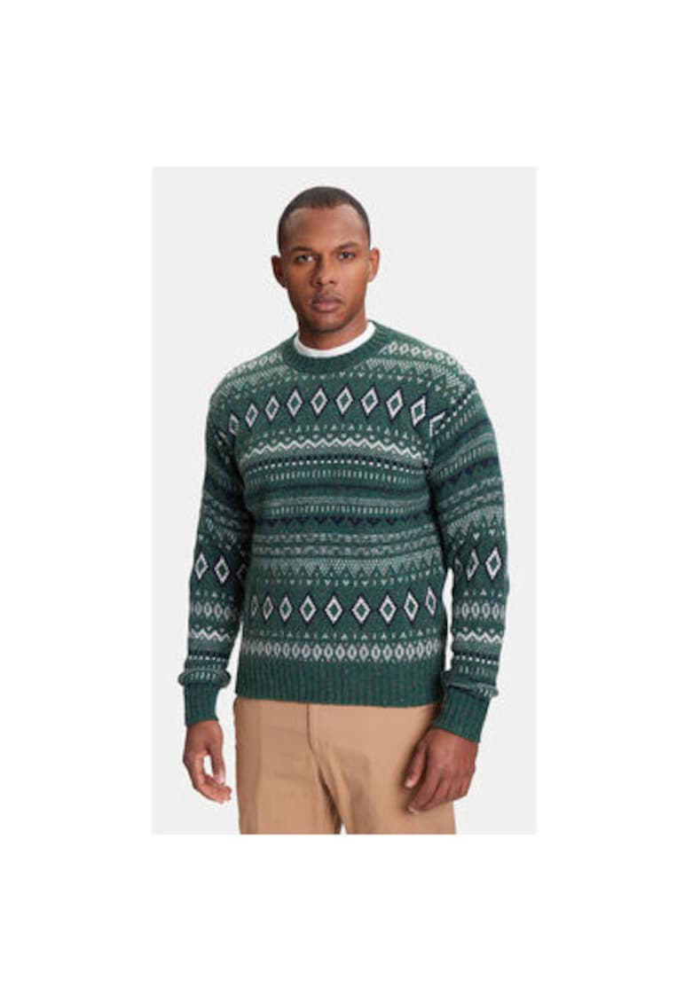Pulover barbati 1137K107V - Lana/Nylon - Verde - Verde