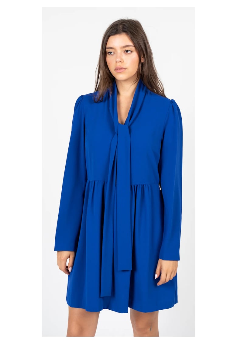 Rochie scurta evazata - cu funda din panglici Young -
