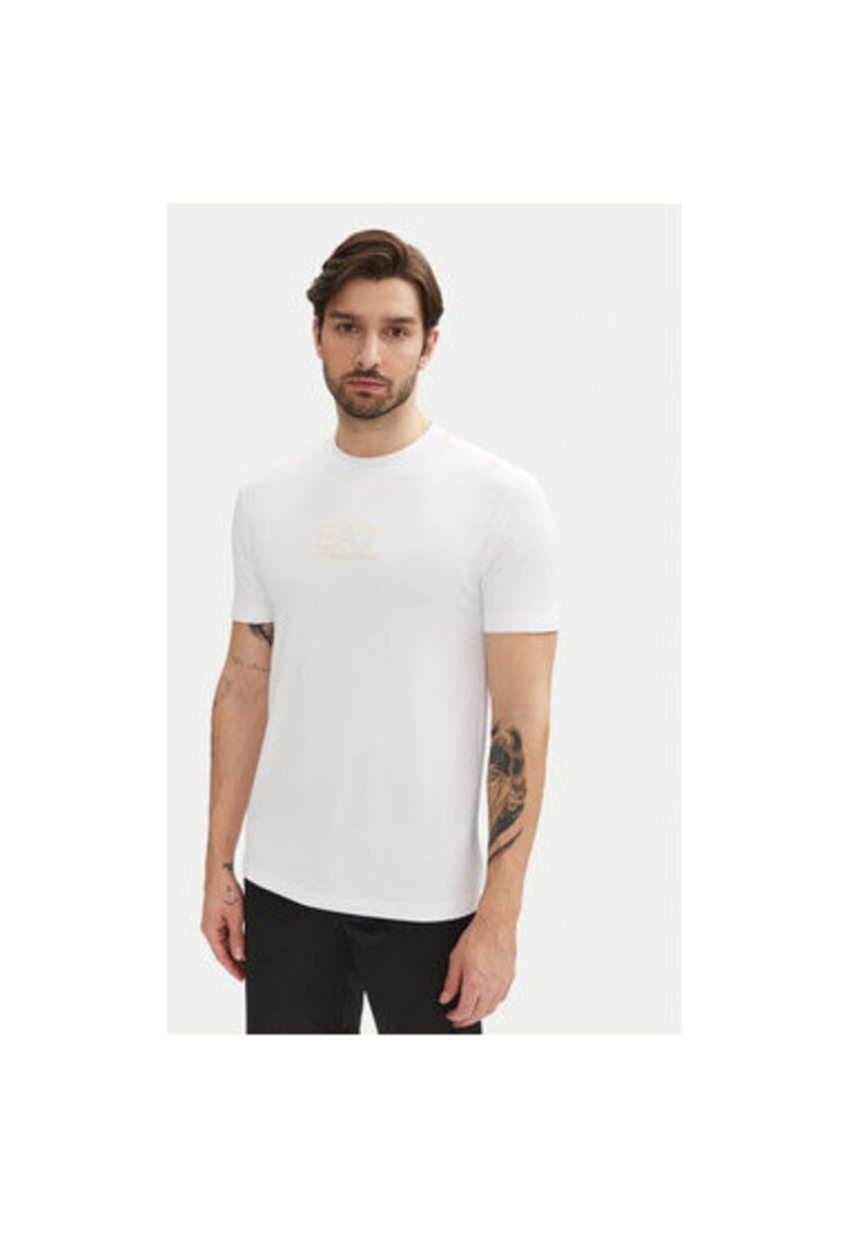 Tricou barbati Emporio Armani - 7M000301 AF13739 - Viscoza/Poliamida - Alb - Alb
