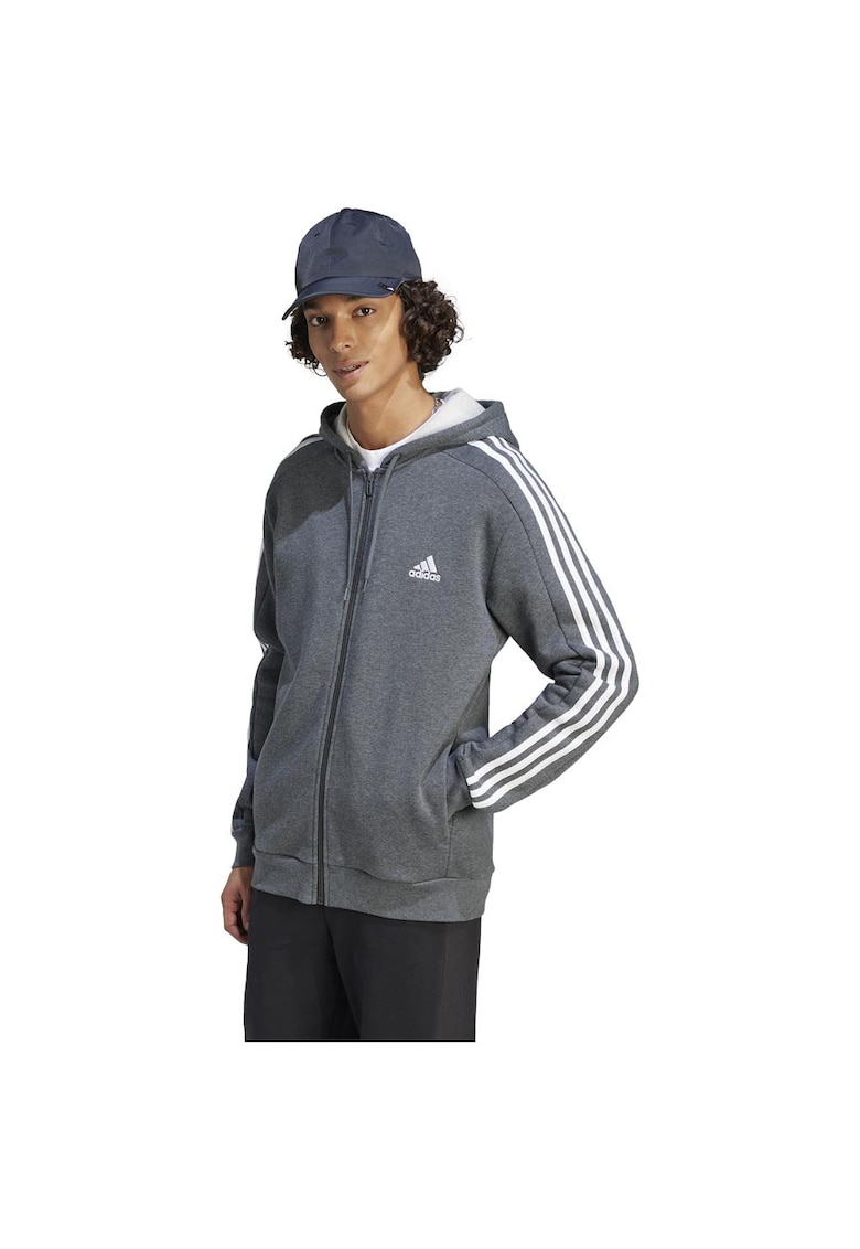 Hanorac sport - casual - gri - bumbac si fleece -