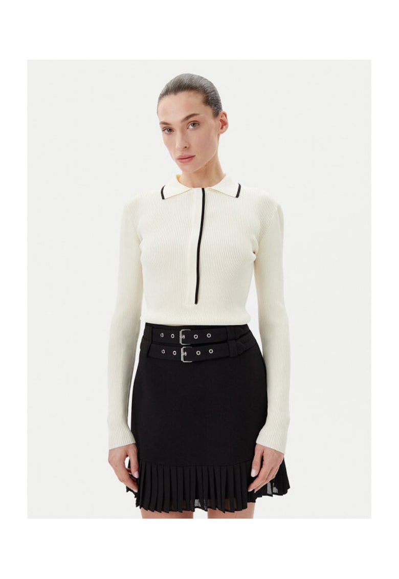 Pulover dama BBW3653 - Viscoza/Poliamida - Alb - Alb