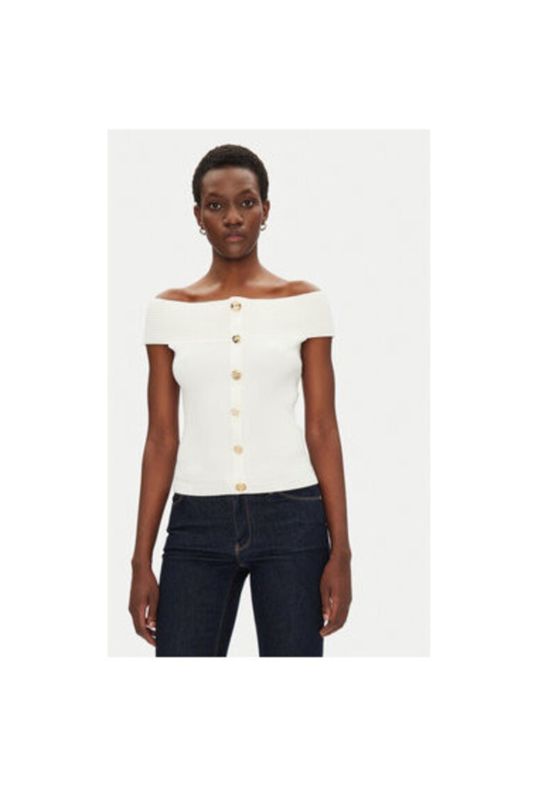 Pulover dama 251-MDONA - Viscoza/Poliamida - Alb