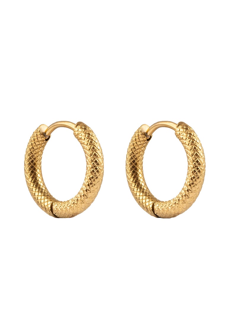 Cercei rotunzi placati cu aur de 18K - Auriu