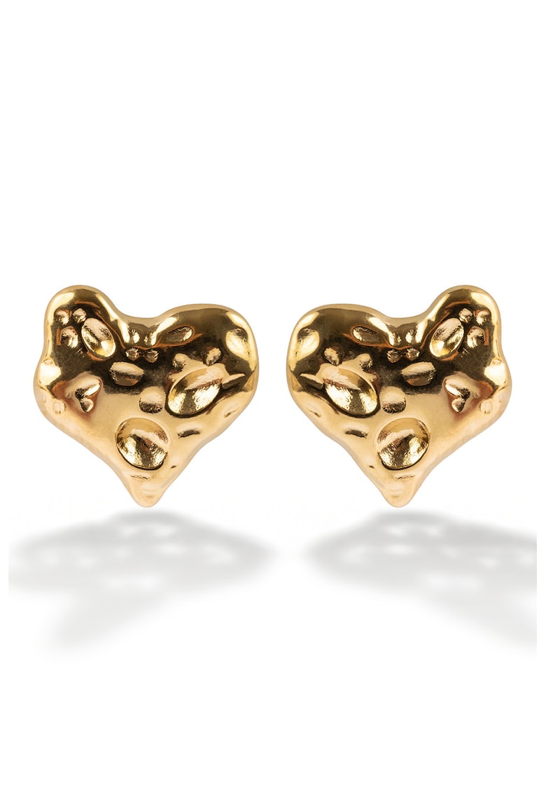 Cercei placati cu aur de 18 K - in forma de inima