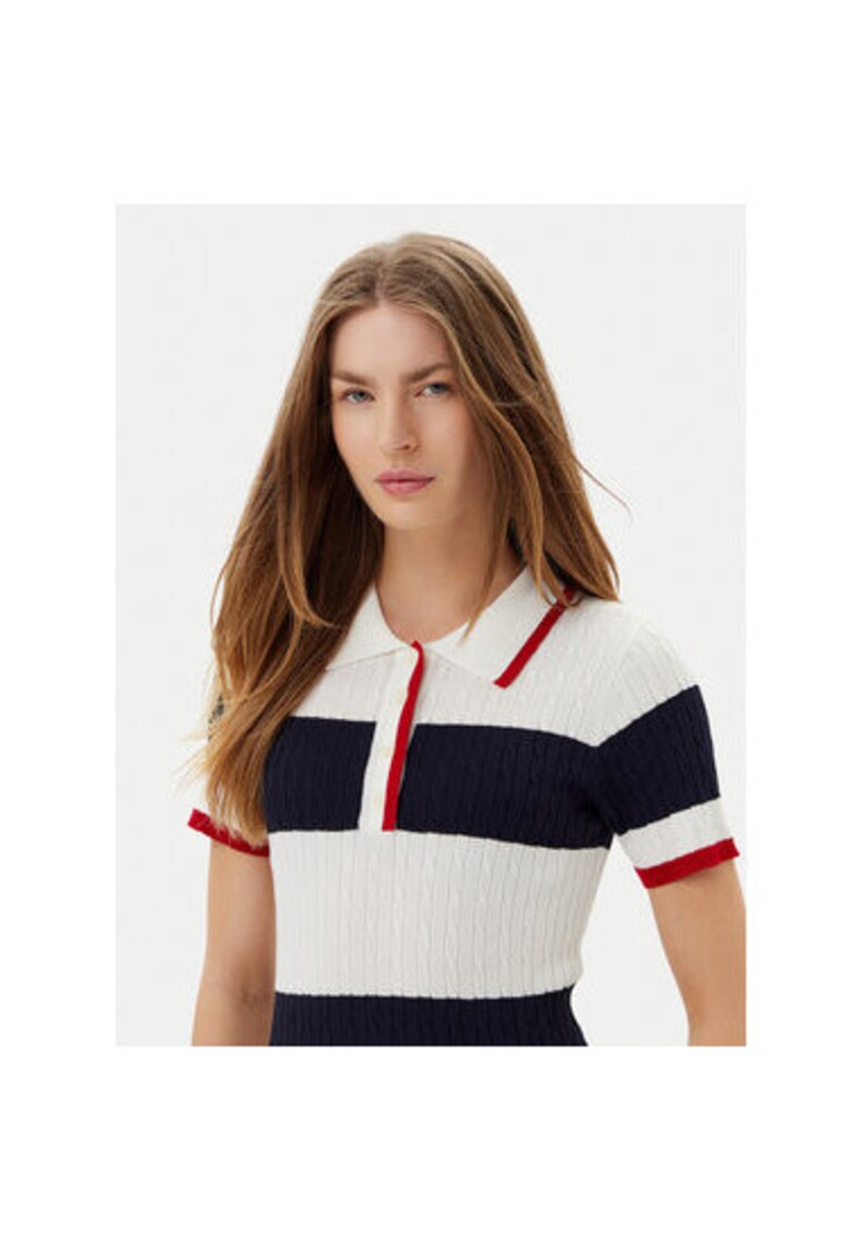 Pulover dama ACMA001937 - Viscoza/Nylon - Alb/Bleumarin - Alb/Bleumarin