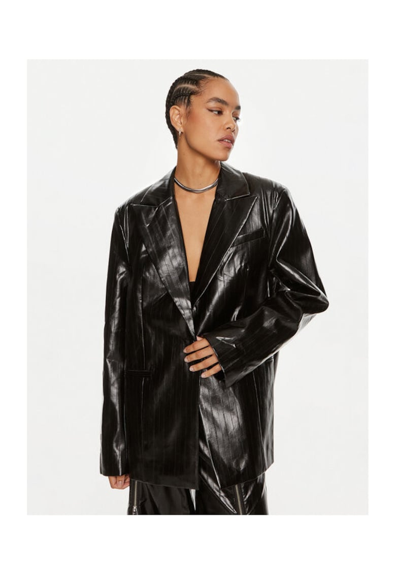Sacou dama - 304471681 - Piele ecologica - Negru - Negru