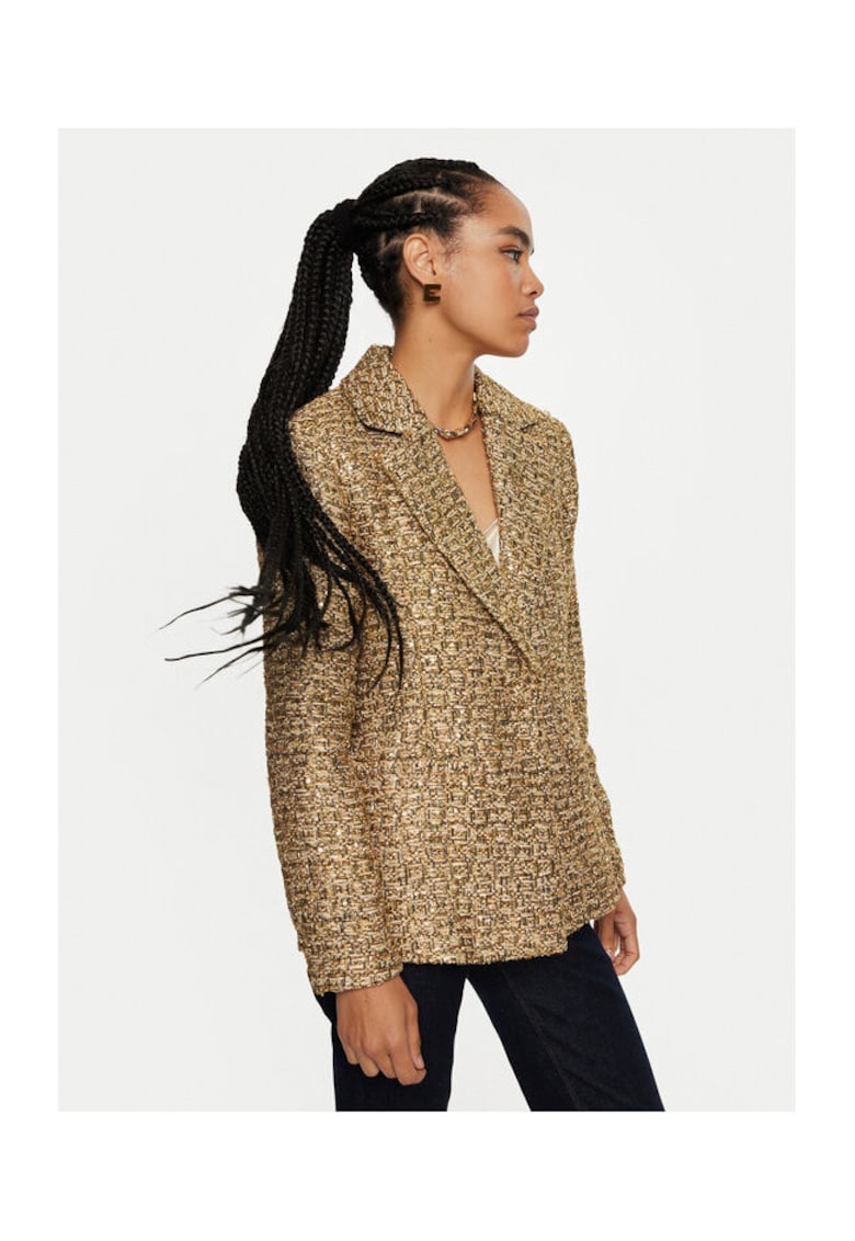 Sacou Dama - 304447396 - Poliester - Auriu - Auriu