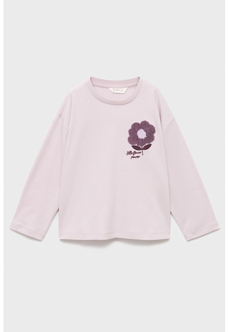 Bluza cu detaliu floral - Rosu stins/Roz pal