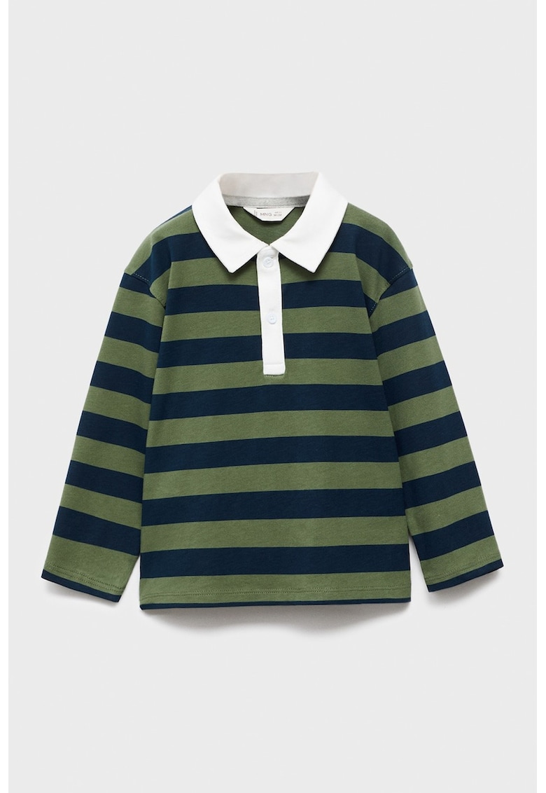 Bluza polo de bumbac cu dungi