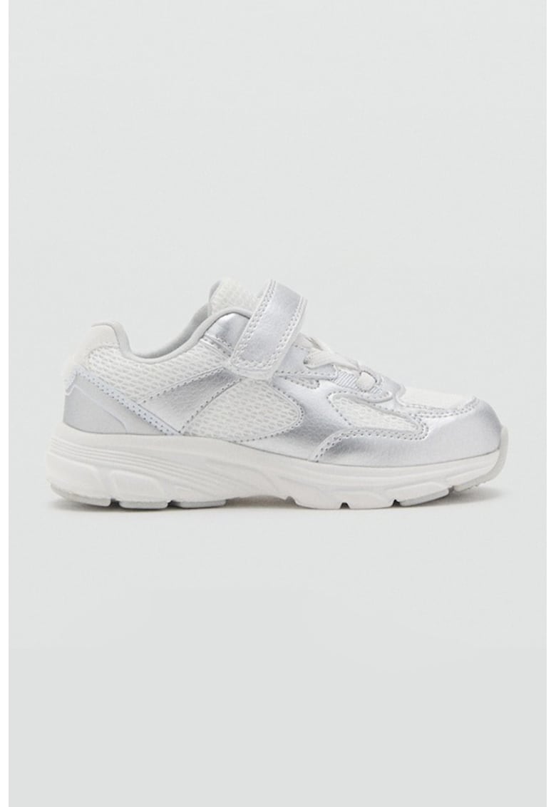 Pantofi sport de plasa cu garnituri de piele ecologica si banda velcro