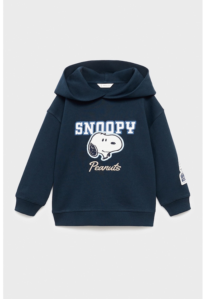 Hanorac cu broderie cu Snoopy - Alb/Albastru inchis