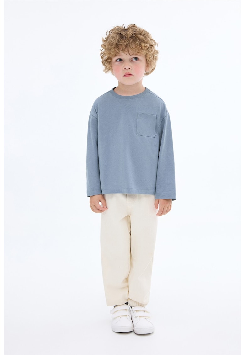 Bluza uni cu buzunar pe piept - Alb optic