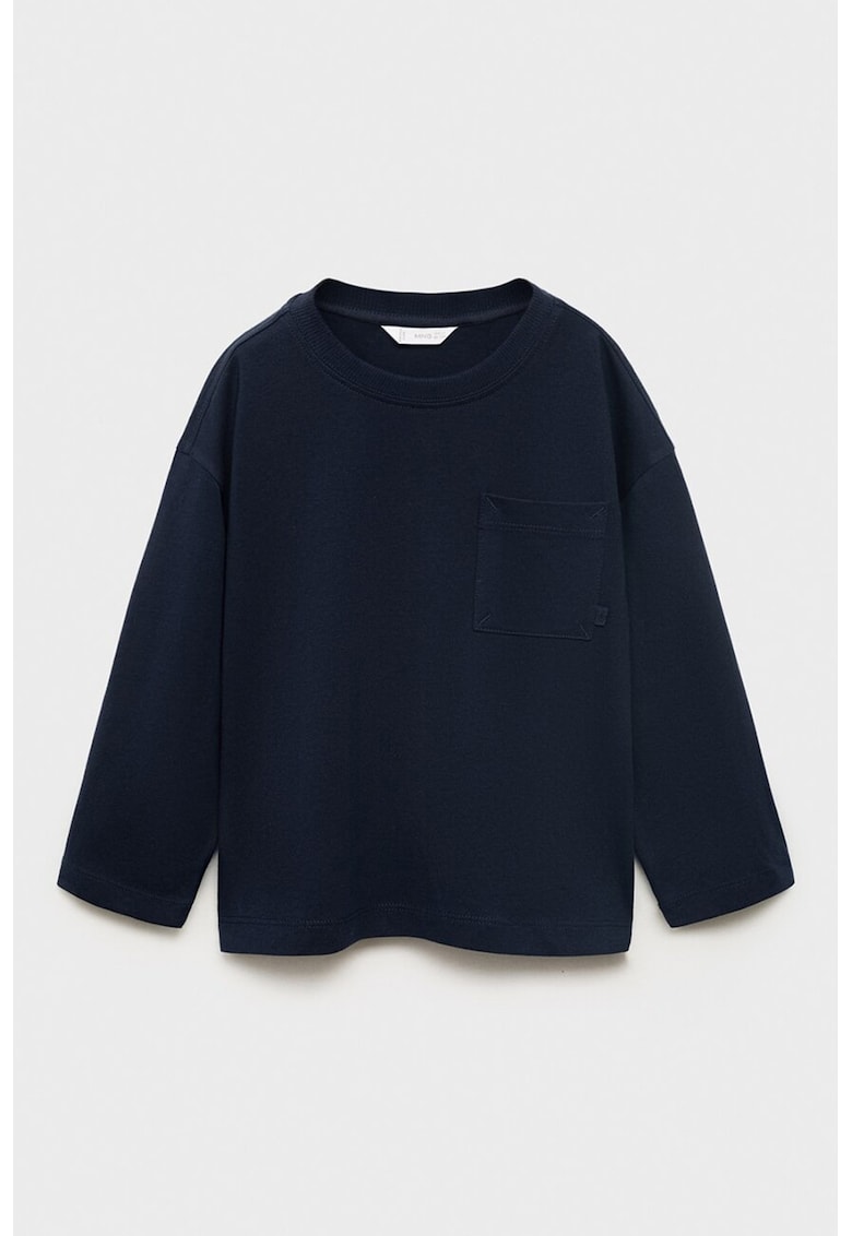 Bluza uni cu buzunar pe piept - Albastru ultramarin