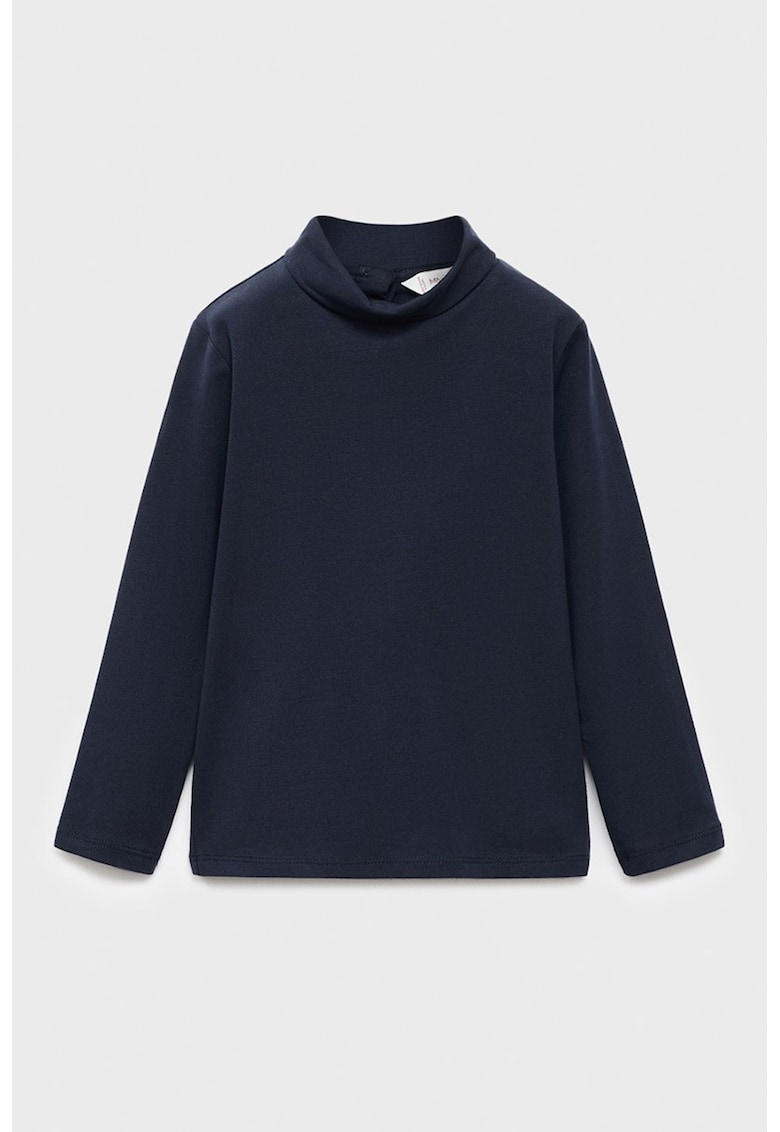 Bluza din amestec de bumbac cu guler inalt