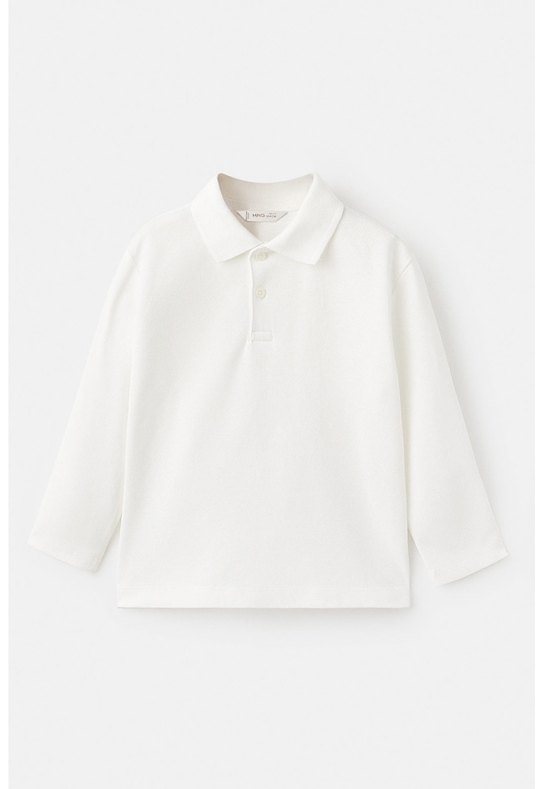 Bluza polo din bumbac cu model uni