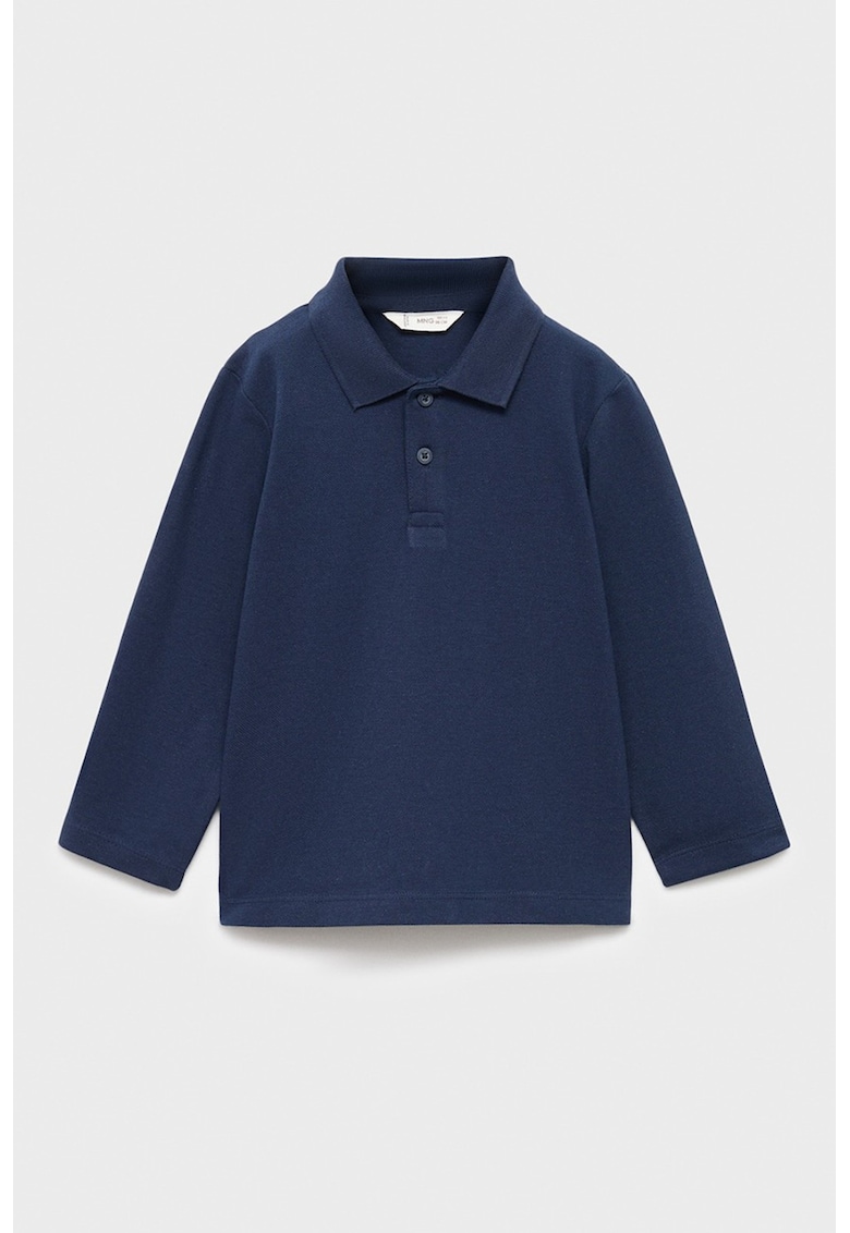 Bluza polo din bumbac cu model uni