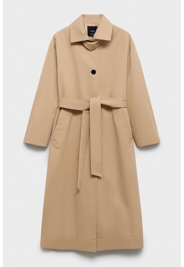 Palton lung din bumbac cu nasturi