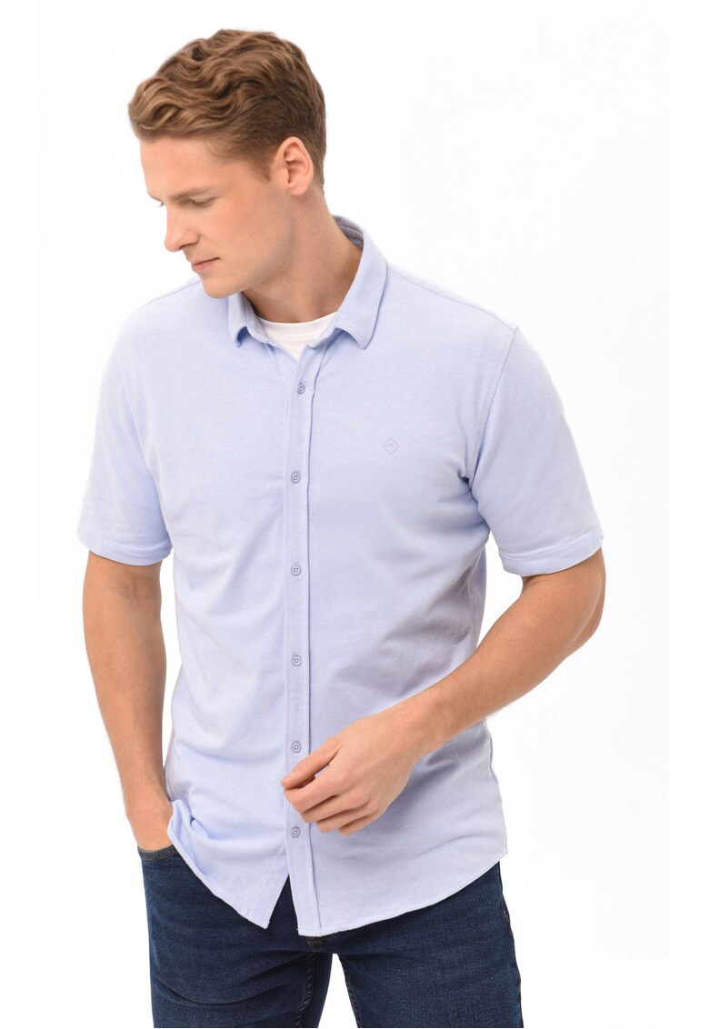 Camasa cu maneci scurte C-Xewir pentru barbati - Albastru deschis - Slim Fit