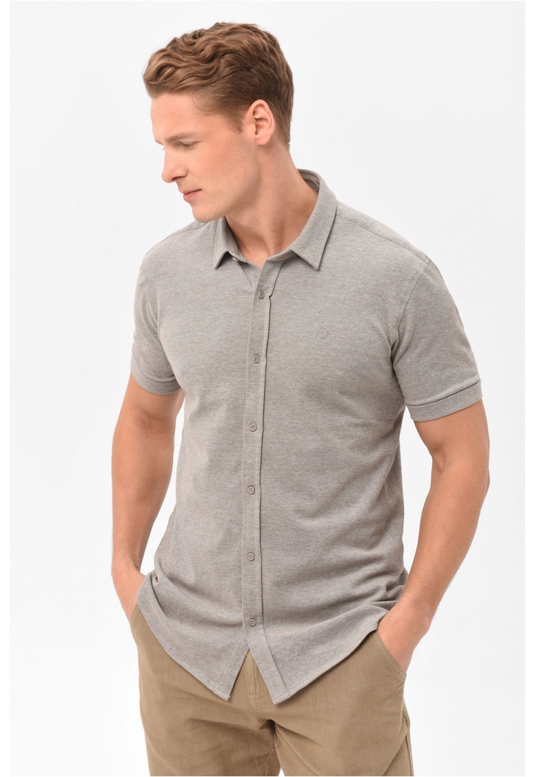 Camasa cu maneci scurte C-Xewir pentru barbati - Gri - Slim Fit