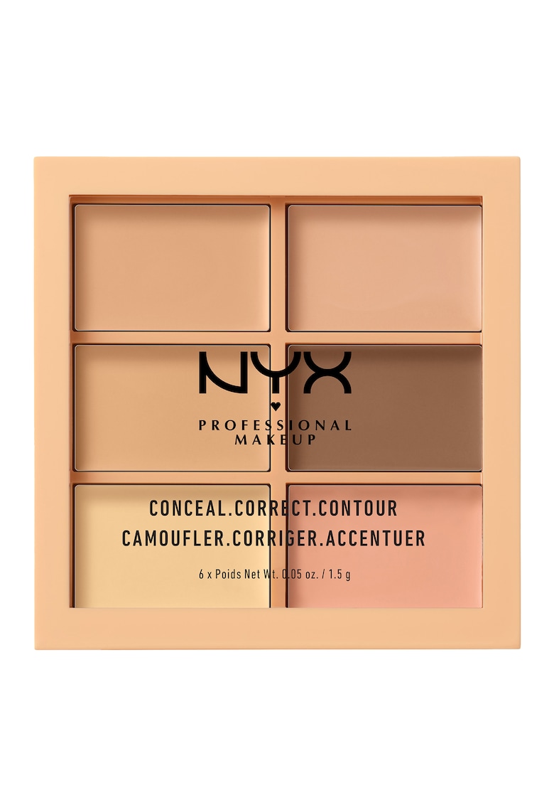 Paleta corectare & conturare cremoasa - construibila 3C Contour - Correct - and Conceal Palette 01 Light - 9 g