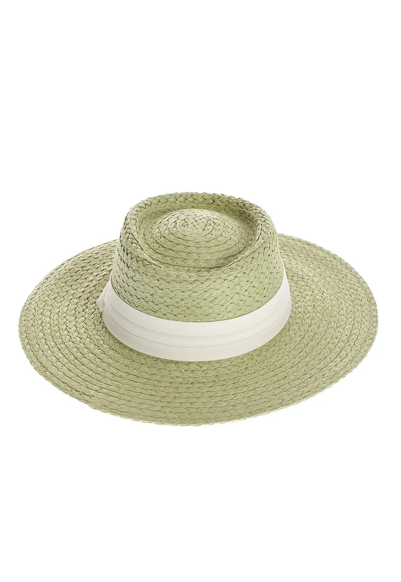 Palarie verde cu panglica alba