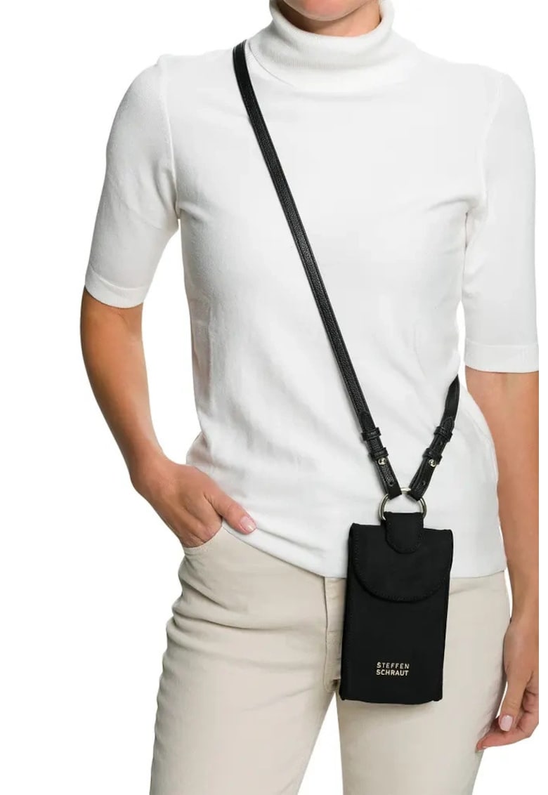 Geanta crossbody pentru telefon din piele intoarsa Geanta crossbody pentru telefon din piele intoarsa