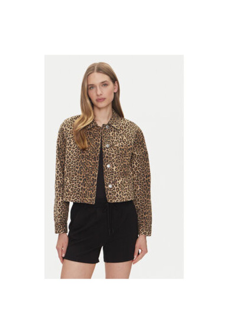 Jacheta de blugi dama 15347129 - Bumbac - Maro - Maro